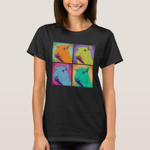 Capybara Pop Illustration Colorful Animal Women  4 T-Shirt