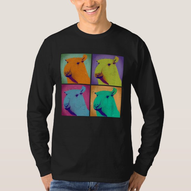 Capybara Pop Illustration Colorful Animal Women  4 T-Shirt (Front)