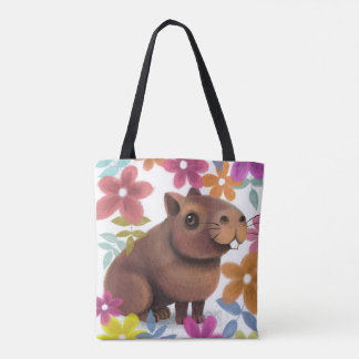 Capybara print. tote bag