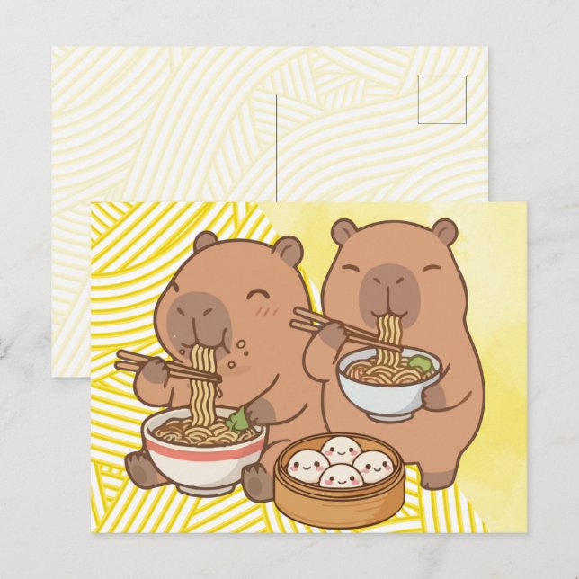 Capybara Ramen Funny   Postcard (Front/Back)