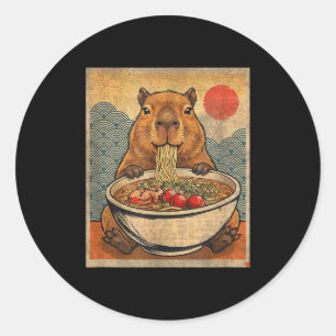 Capybara Ramen Japanese Funny Graphic Kawaii Anime Classic Round Sticker