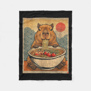 Capybara Ramen Japanese Funny Graphic Kawaii Anime Fleece Blanket