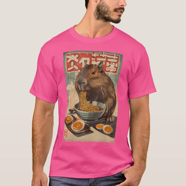 Capybara Ramen Japanese T-Shirt (Front)