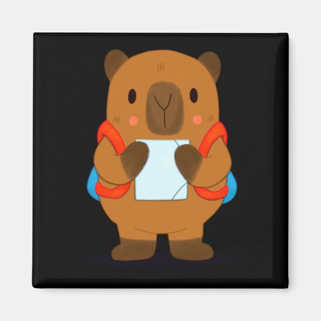 Capybara Ready To School Magnet (Front)