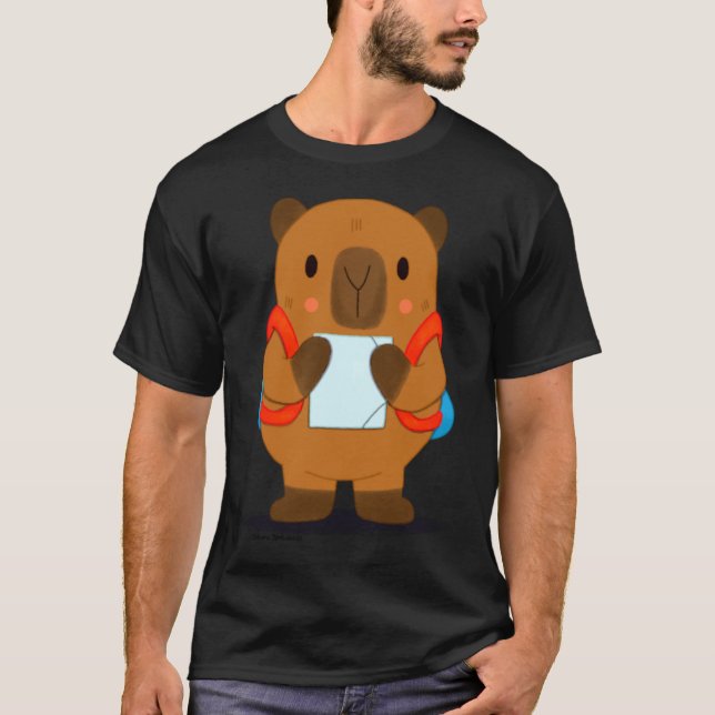 Capybara Ready To School T-Shirt (Front)