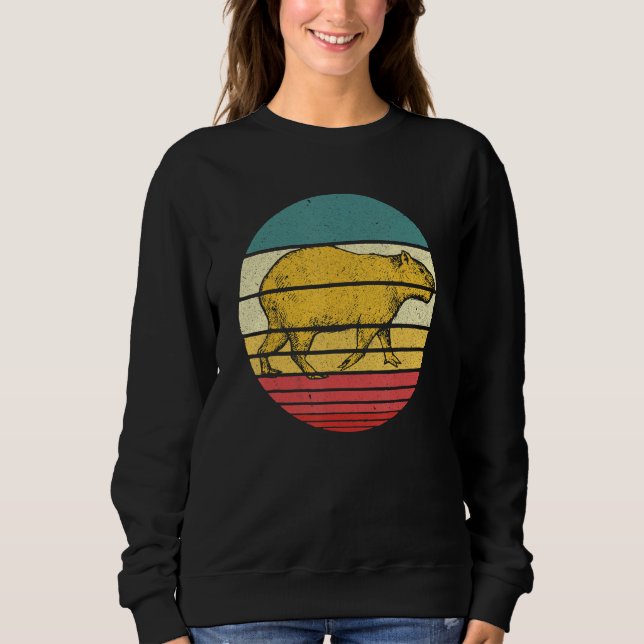 Capybara Retro Sunset Animal  Capybara Silhouette Sweatshirt (Front)