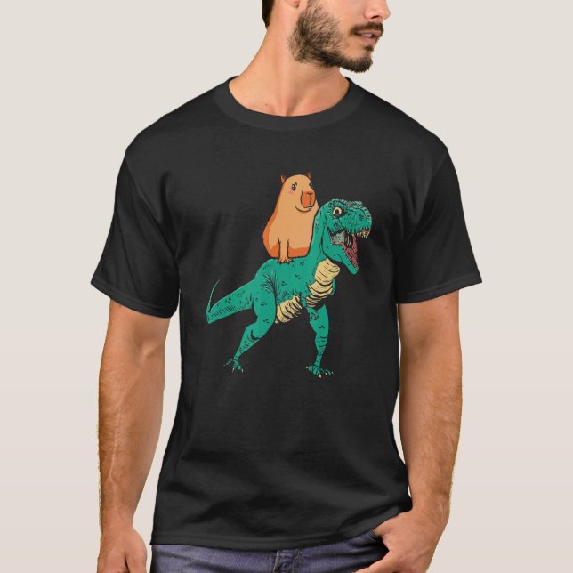 Capybara Rex Dino Mammal Guinea Pig T-Shirt (Front)