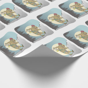 Capybara rock climbing wrapping paper
