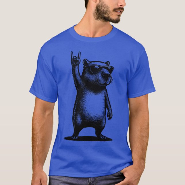 Capybara Rock family T-Shirt (Front)