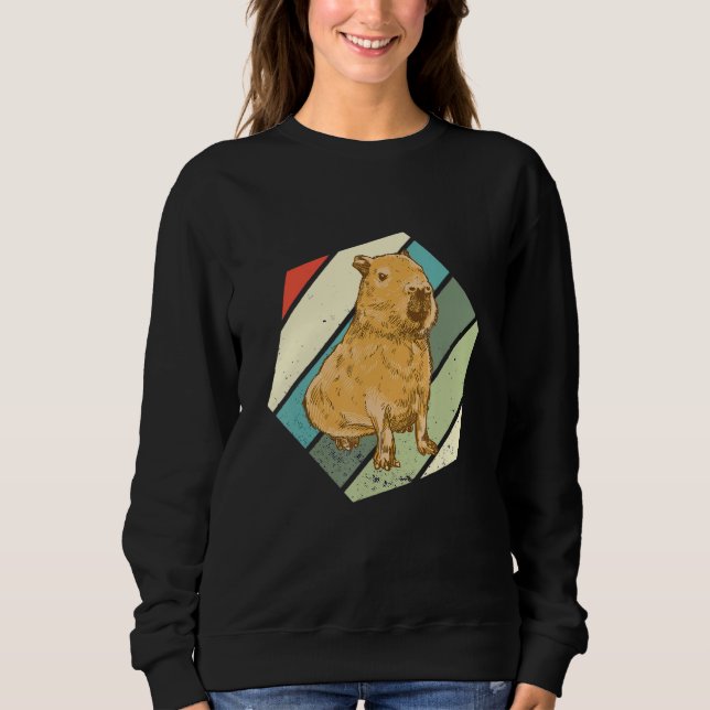 Capybara  Rodent Hexa Capybara Retro  Capybara Sweatshirt (Front)