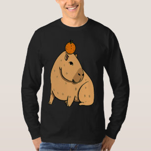 capybara rodent with orange on head T-Shirt
