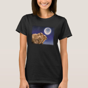 Capybara Rodents Three Capybaras Moon Animal T-Shirt