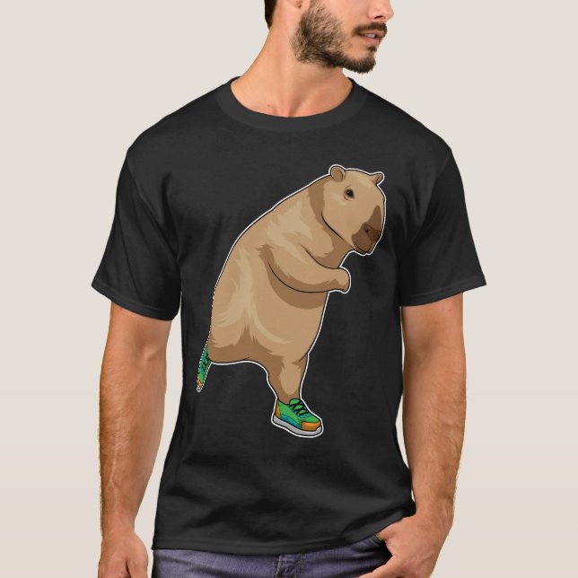 Capybara Runner Running Sports T-Shirt (Front)