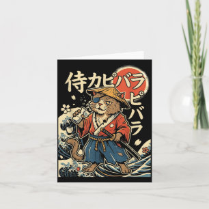 Capybara Samurai Cat Japanese Aesthetic Ukiyo-e Card