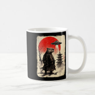 Capybara Samurai Retro Ufo Japanese Warrior Tenshu Coffee Mug