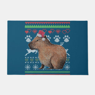 Capybara Santa-Claus Ugly Christmas Sweater Holida Doormat