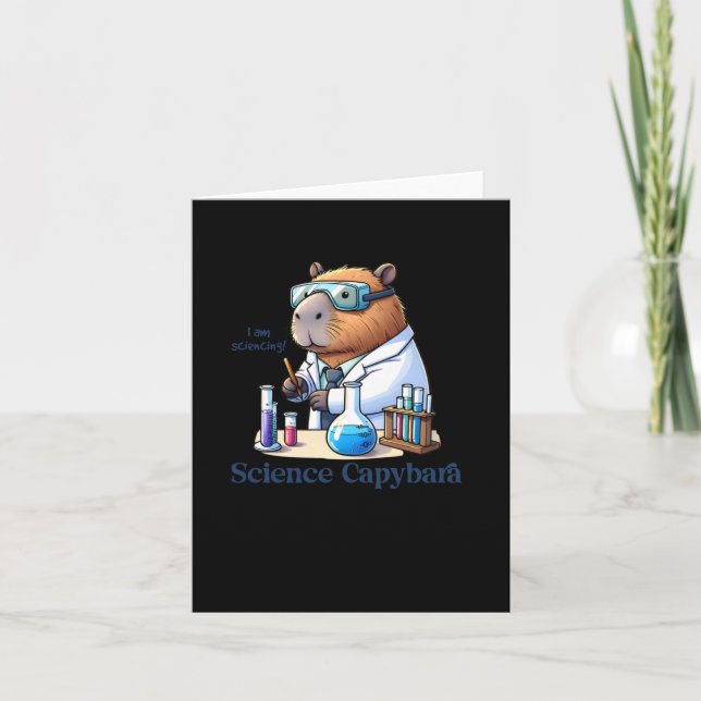 Capybara Scientist I'm Doing Science! Sticker  Card (Front)