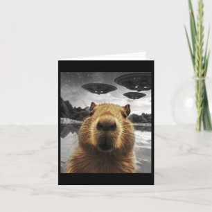 Capybara Selfie Funny Xmas Animal Graphic Capybara Card