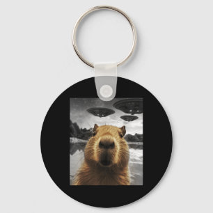 Capybara Selfie Funny Xmas Animal Graphic Capybara Key Ring