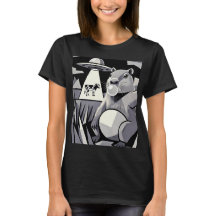 Capybara Selfie UFO Cow Abduction Cubist Art