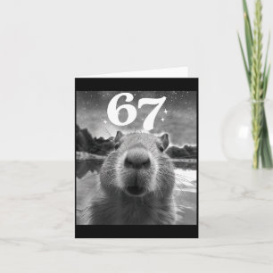 Capybara Selfie With 67 Meme Capy Graphic For Men  Card
