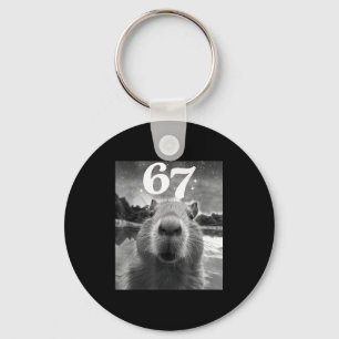 Capybara Selfie With 67 Meme Capy Graphic For Men  Key Ring