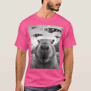 Capybara Selfie With Ufos Alien Capybara T-Shirt