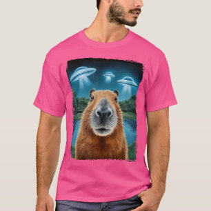 Capybara Selfie With Ufos T-Shirt