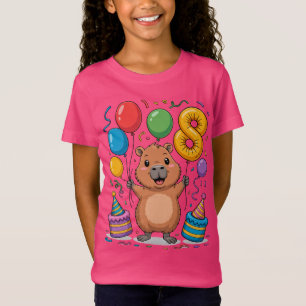 Capybara Shirt for Girls 8 Birthday Celebration