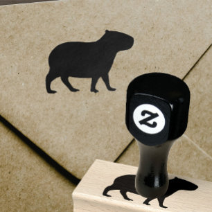Capybara Silhouette Rubber Stamp