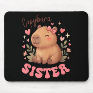 Capybara Sister of The Birthday Girl Cute Capybara Mouse Pad