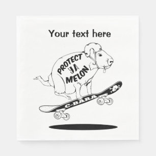 Capybara Skateboard Ollie Napkin