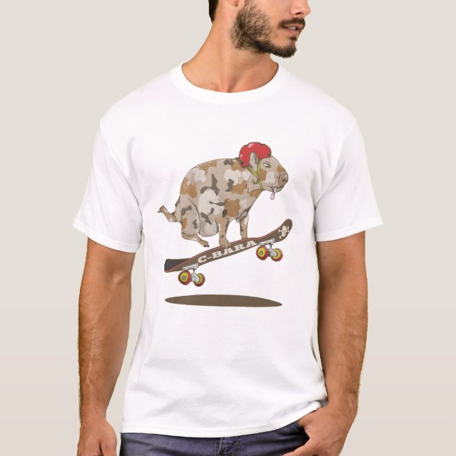 Capybara Skateboard ollie T-Shirt (Front)