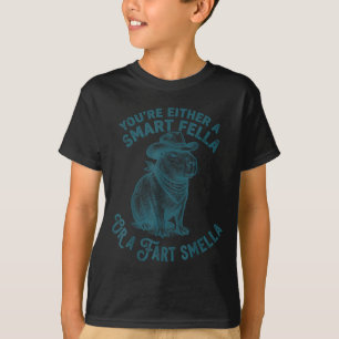Capybara Smart Fella Fart Smella Funny Cowboy Humo T-Shirt