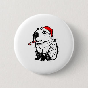 Capybara Smoking Christmas Ugly Cigarette Gen Z 6 Cm Round Badge