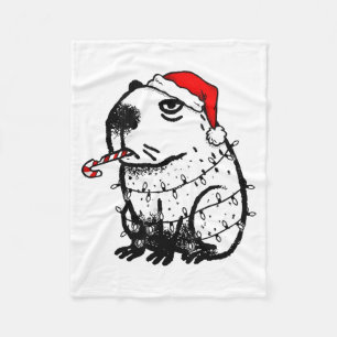 Capybara Smoking Christmas Ugly Cigarette Gen Z  Fleece Blanket