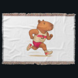 capybara soccer   sports  animal   capybara athlet throw blanket<br><div class="desc">A sporty capybara kicks a soccer ball with enthusiasm,  symbolising fun,  agility,  and competitive spirit in a charming way.</div>