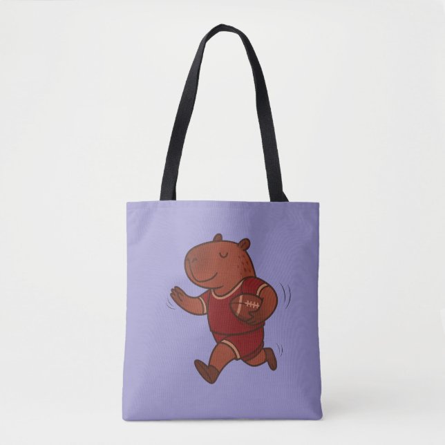 capybara soccer   sports  animal   capybara athlet tote bag (Front)