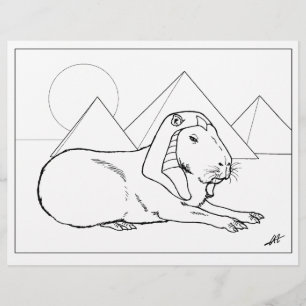 Capybara Sphinx - Colouring Page.