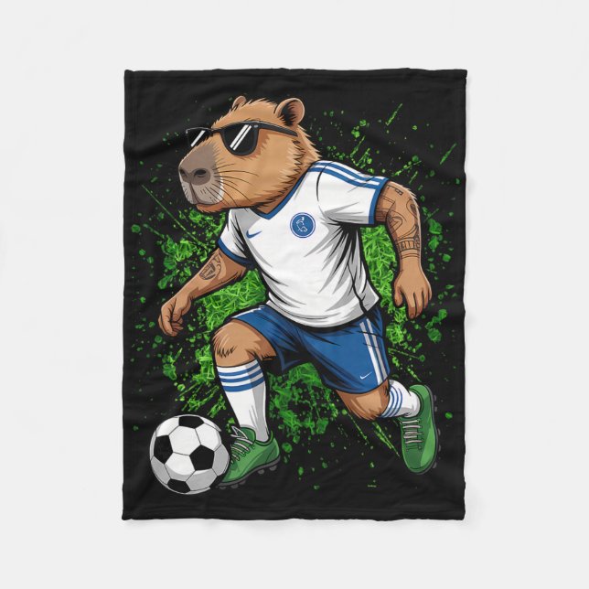 Capybara Sport - Soccer Player  Fleece Blanket (Front)