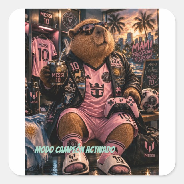 Capybara Stickers 10. Champion mode activated. (Front)