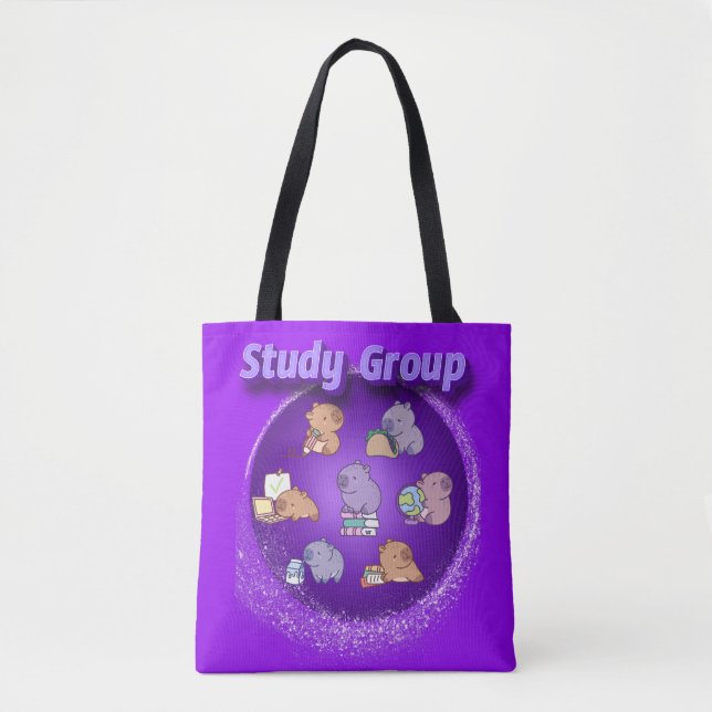 Capybara Study Group Tote Bag (Front)
