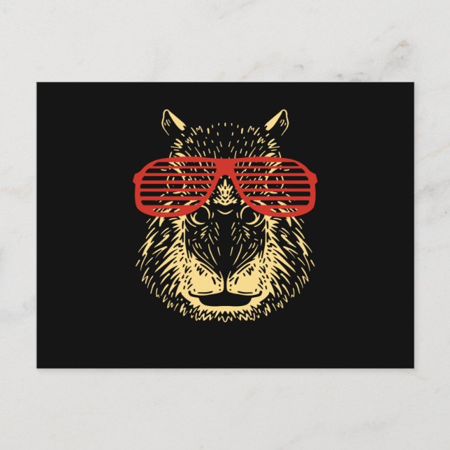Capybara Sunglasses Capibara Postcard (Front)
