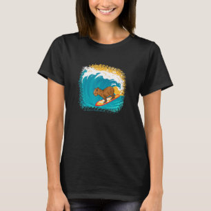 Capybara Surfing Boys Men Cute Animal Capybara Sur T-Shirt