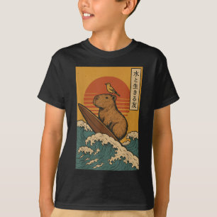 Capybara Surfing Japanese T-Shirt