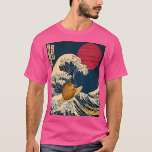Capybara Surfing The Great Wave Of Kanagawa Japane T-Shirt