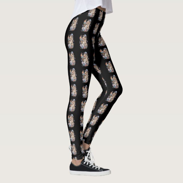 capybara sweets doughnuts cupcakes candies leggings (Right)