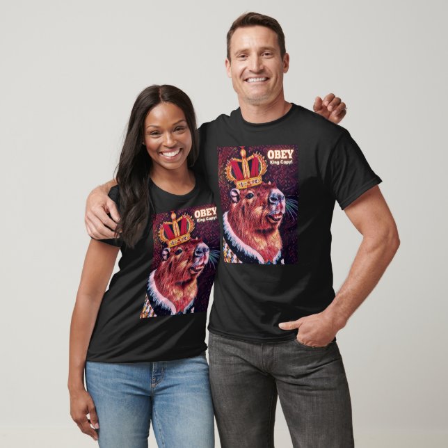 Capybara T-shirt - Obey King Capy! - Cool Capybara (Unisex)