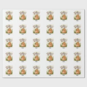 Capybara Tea Time   Cute Capybara Drinking Tea Fun Wrapping Paper