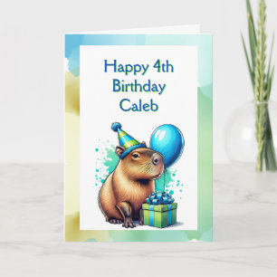  Capybara Themed Boy's Birthday Party Personalised Card